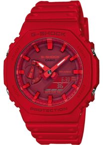 Chronograph Casio G-SHOCK, rot (rot, rot), Armbanduhren, Damen, rot, Chronograph, Quarzuhr,Armbanduhr,Herrenuhr,digital, bis 20 bar wasserd.Resinarmband