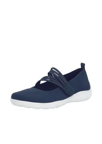 Riemchenballerina Remonte, Damen, Gr. 45, nachtblau, Textil, unifarben, Schuhe Riemchenballerina, Slipper, Schlupfschuh, Sommerschuh, Klettschuh mit Softfu&szlig;bett