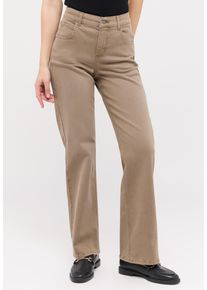Stretch-Jeans Angels "LARA", Damen, Gr. 38, L&auml;nge 30, beige (truffle used), Denim/Jeans, Obermaterial: 93% Baumwolle, 5% Polyester, 2% Elasthan, weit lang, Jeans Stretch-Jeans, weite Passform, aus Baumwollmischung, mit Metallrei&szlig;verschluss