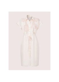 Madeleine Mode MADELEINE Sommerkleid &raquo;Hemdkleid Leinenkleid mit Spitzendetails&laquo; Nahttasche Hemdbluse mit Tunnelzug mit Bindeband in der Taillie wei&szlig;, Gr&ouml;&szlig;e 34