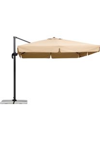 Ampelschirm Schneider Schirme "Rhodos", beige (natur), Obermaterial: 100% Polyester, Standschirme, Ampelschirm, mit Schutzh&uuml;lle und Schirmst&auml;nder, ohne Wegeplatten
