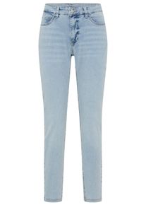 Skinny-fit-Jeans MAC "Dream Skinny", Damen, Gr. 38, L&auml;nge 28, blau (aqua blau random wash), Jeans, Obermaterial: 91% Baumwolle, 6% Polyester, 3% Elasthan, sehr figurbetont lang, Jeans Skinny-fit-Jeans, in hochelastische Qualit&auml;t f&uuml;r den perfekten Sitz