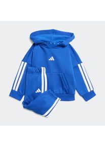 Trainingsanzug adidas Sportswear "I 3S FL HD JOG", Jungen, Gr. 80, royal blau, wei&szlig;, wei&szlig;, Obermaterial: 70% Baumwolle, 30% Polyester, Sportanz&uuml;ge Trainingsanzug