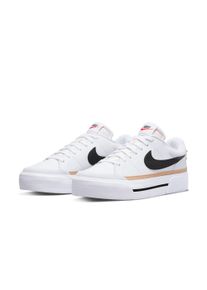 Sneaker Nike Sportswear "COURT LEGACY LIFT", Damen, Gr. 40, schwarz-wei&szlig; (wei&szlig;, schwarz, hemp, team, orange), Leder, Synthetik, Schuhe Sneaker