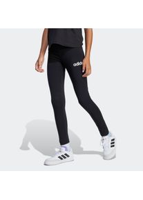 Leggings adidas Sportswear "ESSENTIALS KIDS", M&auml;dchen, Gr. 140, N-Gr, schwarz-wei&szlig; (schwarz, wei&szlig;,), Obermaterial: 93% Baumwolle, 7% Elasthan, Hosen Leggings, sportlicher Stil, f&uuml;r Kinder, aus Baumwolle mit Elasthan