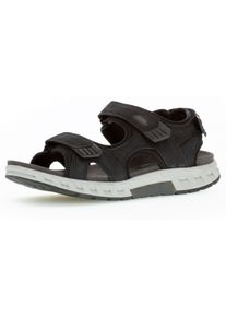 Trekkingsandale ROLLINGSOFT, Herren, Gr. 43, schwarz, Nubukleder, Textil, Schuhe Trekkingsandale, Sommerschuh, Klettschuh, Freizeitsandale in Komfortweite G (weit)