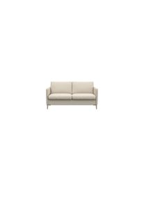2-Sitzer FLEXLUX "Fiore", wei&szlig; (warm wei&szlig;), B:149cm H:85cm T:92cm, 100% Echteder, Sofas, 2-Sitzer, schmale Armlehnen, Kaltschaum, F&uuml;&szlig;e Alu+ Eiche