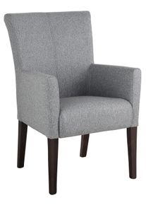 Esszimmerstuhl Home Affaire "King", grau (grau, buche wenge), B:60cm H:92cm T:65cm, 100% Polyester, St&uuml;hle, Esszimmerstuhl, Polsterstuhl, Armlehnstuhl, Gestell Massivholz