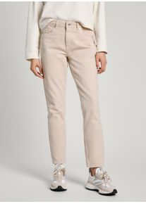 High-waist-Jeans Pepe Jeans "TAPERED JEANS HW", Damen, Gr. 27, L&auml;nge 32, beige, Denim/Jeans, Obermaterial: 100% Baumwolle, gerade, unten schmal lang, Jeans High-waist-Jeans