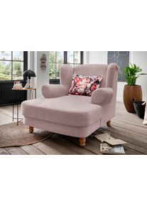 Loveseat Home Affaire "Tassilo Big Mega Ohrensessel, viel Platz und bequem, Breite 121cm", rosa (flamingo), B:121cm H:107cm T:147cm, 100% Polyester, Sessel, Loveseat