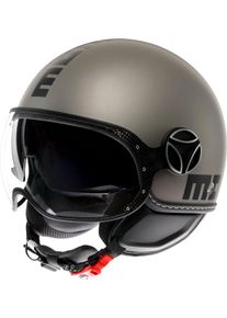 Momo Design Momodesign FGTR Evo Mono S26, kask z otwartą twarzą , kolor: Matowy Szary/Czarny , rozmiar: XS