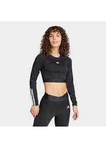 adidas Performance Funktionsshirt &raquo;HYPERGLAM TRAINING CROPPED LONGSLEEVE&laquo; schwarz-wei&szlig;, Gr&ouml;&szlig;e XXL