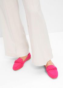 Loafers med fl&auml;tade remmar - stark rosa - storlek 41 - bonprix