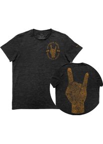 Rokker Metal, t-shirt , cor: Cinzento Escuro/Cor-De-Laranja , tamanho: XXL