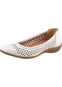 Damen Ballerina mit perforiertem Leder wei&szlig; Gr&ouml;&szlig;e 37