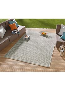Hanse Home, Teppich &raquo;Raute&laquo; rechteckig 8 mm H&ouml;he In-& Outdoor, Wetterfest, Balkon, L&auml;ufer, Wohnzimmer, Terrasse, Raute, grau, Kunstfaser, B : 140 cm 1