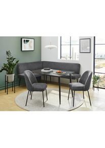 OTTO home, Eckbankgruppe &raquo;Melvin (Set, 4-tlg. Tisch, Bank und 2 St&uuml;hle), Taschenfederkern&laquo; Tisch (120x75cm) schwarz, Bank und St&uuml;hle anthrazit oder 