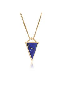 Elli Premium, Damen, Silberkette &raquo;Halskette Lapis Lazuli Dreieck Edelstein 925 Silber&laquo;, Gold, Gold, Elegante Halskette mit Dreieck Anh&auml;nger f&uuml;r Damen