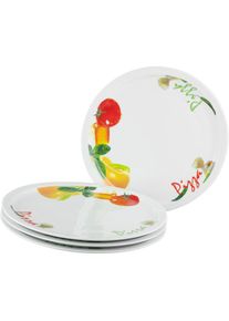 Creatable, Pizzateller &raquo;Milano Pizza, Teller-Set, 4-tlg.&laquo; Italienische Eleganz, Vielseitig einsetzbar, bunt, Porzellan, 30 cm, bunt