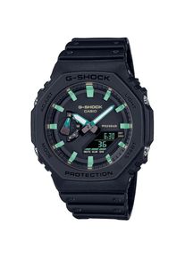 Casio G-SHOCK, Herren, Chronograph Quarzuhr, Armbanduhr,Herrenuhr,digital,bis 20bar wasserd.Resinarmband, schwarz-mint, Attraktiver Herrenchronograph