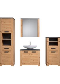 Welltime, Badezimmer-Set &raquo;Ambres&laquo; 4 Stk. tlg., Artisan Eiche Melamin/Matera Melamin, Holzwerkstoff,