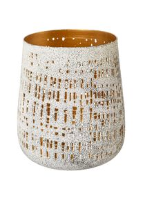 Creativ deco, Windlicht &raquo;Weihnachtsdeko&laquo; im Inneren goldfarben, creme, Metall, B/H/T: 12 cm, creme