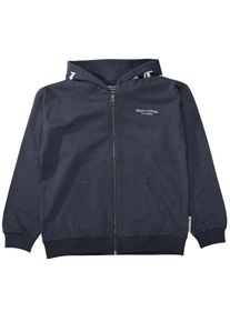 Marc O'Polo Junior Marc O'Polo Junior, Herren, Kapuzensweatjacke mit weicher Innenseite, gro&szlig;er Print auf der Kapuze, WAIKAWA BLUE, 152, Sweatjacke von Marc O'Polo Kids