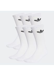 adidas originals, Damen, Sportsocken &raquo;TREFOIL CUSHION CREW, 6 PAAR&laquo; 6 Stk. tlg. f&uuml;r Laufen, 6er-Pack, mit Trefoil Logo, wadenlang, White, M (40/42), 