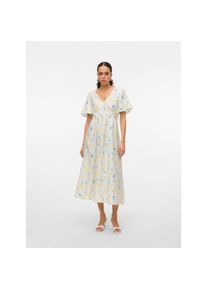V&eacute;ro Moda Vero Moda, Damen, Sommerkleid &raquo;VMFLORA OLGA SS 7/8 DRESS WVN GA&laquo;, Snow White AOP:Olga, M - N-Gr, Langes Kleid von Vero Moda