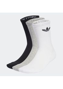 adidas originals, Damen, Sportsocken &raquo;TREFOIL CUSHION CREW, 3 PAAR&laquo; 3 Stk. tlg. f&uuml;r Erwachsene, 3er-Pack, mit Logodruck, wadenlang, White/Medium Grey 