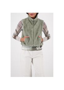 monari, Damen, Fellimitatweste &raquo;Weste fake fur&laquo; Regular fit, mit Rundhalsausschnitt, sage, 42, sage, Elegante Fellimitatweste von monari