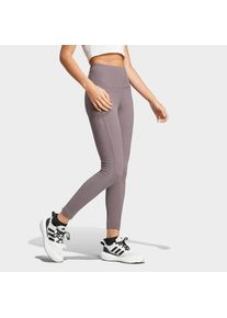 adidas Sportswear, Damen, Trainingstights &raquo;ALL SZN RIB HIGH-WAIST 7/8-LEGGINGS&laquo;, Grey Strata, L - N-Gr, Gerippte Leggings mit hohem Bund.
