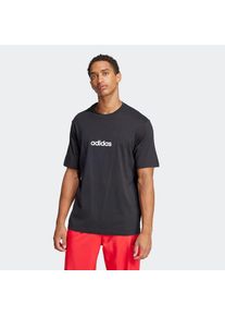 adidas Sportswear, Herren, T-Shirt &raquo;ESSENTIALS LINEAR SINGLE JERSEY&laquo; &uuml;berschnittene Schultern, Kurzarmdesign, aus Baumwolljersey, Black/White, XL, Ein