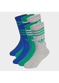 adidas originals, Unisex, Sportsocken &raquo;3-STREIFEN KIDS CREW 6 PARA&laquo; 6 Paar tlg., Medium Grey Heather/Royal Blue/Court Green, 22-24, Sechs Paar Crew-
