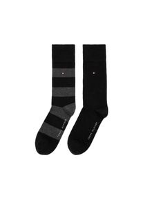 Tommy Hilfiger, Herren, Socken &raquo;TH MEN RUGBY SOCK 2P&laquo; 2 Paar, 2 Stk. tlg. mit Rippenstrickb&uuml;ndchen, atmungsaktiv, black, 39-42, black, Klassische 