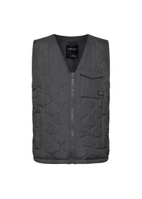 11 Project, Herren, Steppweste &raquo;Steppweste PRStopkus&laquo;, Iron Gate, XL, Iron Gate, Steppweste mit V-Ausschnitt