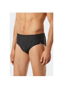 Schiesser, Herren, Badeslip &raquo;Nautical Casual&laquo; mit wei&szlig;en Streifen, 000-schwarz, 5 - N-Gr, Herren-Badehose von Schiesser