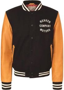 Rokker College, textile jacket , color: Dark Blue/Light Brown , size: M