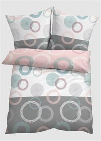 Sengesett med sirkelm&oslash;nster, hvit, st&oslash;rrelse 2 (2x 80x80 cm, 2x 135x200 cm), bonprix