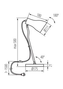 Kanlux, Tischlampe, Tischleuchte JUSI E27 E27 Schwarz 36271 (E27)
