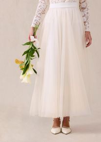 bonprix Maxirock aus zartem T&uuml;ll, wei&szlig;