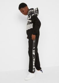 bonprix Costum de sport din bumbac organic 100% (set/2 piese), negru, 140/146