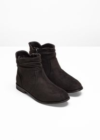 bonprix Stiefeletten mit Raffung, schwarz, Vegan