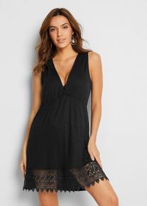 bonprix Strandkleid aus flie&szlig;ender Viskose, schwarz