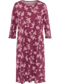 Damen Nachthemd mit Ziern&auml;hten malve-bedruckt Gr&ouml;&szlig;e 48/50