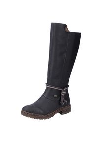 Rieker Winterstiefel , Langschaftstiefel, Blockabsatz, TEX-Membran, seitlicher Stretch schwarz, Gr&ouml;&szlig;e 38