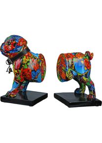 Casablanca by Gilde Tierfigur &raquo;Buchst&uuml;tze 2er-Set Mops Street Art&laquo; Graffiti-Design