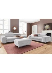 COTTA Polstergarnitur &raquo;Chef&laquo; Set, Set bestehend aus: 3-Sitzer mit Kopfteilverstellung & Hocker