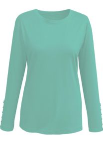 Damen Langarmshirt mit Zierknopfleiste mint Gr&ouml;&szlig;e 56