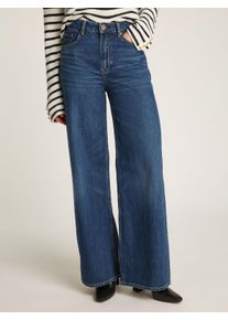 Weite Jeans Tommy Hilfiger "WIDE LEG HW LOU", Damen, Gr. 25, L&auml;nge 32, blau (lou), Denim/Jeans, Obermaterial: 100% Baumwolle, unifarben, normal kn&ouml;chelfrei, Jeans Weite Jeans, mit Logo-Badge, mit Nieten, mit B&uuml;gelfalten
